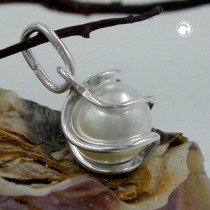 Anhänger Perle Imitat-weiß 925 Sterlingsilber
