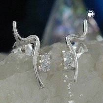 Ohrstecker mit je 2x Zirkonia 925 Sterlingsilber