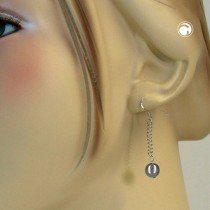 Ohrhaken Kugel und Feder 925 Sterlingsilber