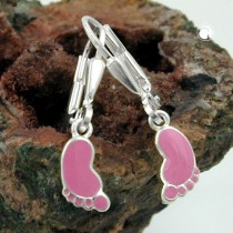 Ohrring Fuß rosa 925 Sterlingsilber