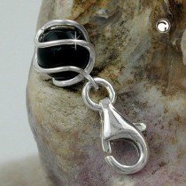 Anhänger Charm Onyx 6mm 925 Sterlingsilber