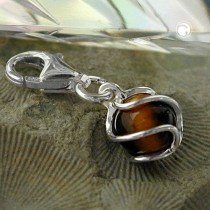 Anhänger Charm Tigerauge 925 Sterlingsilber