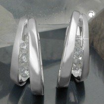 Creolen Ohrringe Zirkonia 925 Sterlingsilber