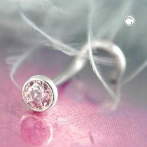 Nasenstecker Zirkonia-pink 925 Sterlingsilber