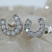 Ohrstecker Hufeisen Zirkonia 925 Sterlingsilber