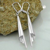 Ohrring spitze Röhre matt 925 Sterlingsilber