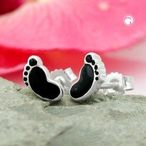 Ohrstecker schwarze Füße 925 Sterlingsilber