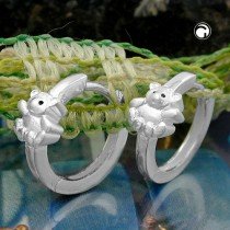 Creolen Ohrringe kleiner Bär 925 Sterlingsilber