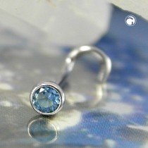 Nasenstecker Zirkonia aqua 925 Sterlingsilber