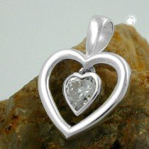 Anhänger Herz mit Zirkonia 925 Sterlingsilber