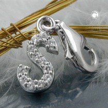 Anhänger Charm Buchstabe S 925 Sterlingsilber