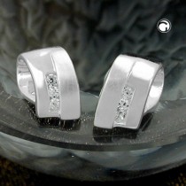 Ohrstecker gebogen Zirkonia 925 Sterlingsilber