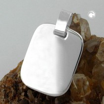 Anhänger Gravurplatte glänzend. 925 Sterlingsilber