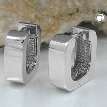 Creolen Ohrringe Klappscharnier Viereck 925 Sterlingsilber