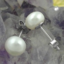 Ohrstecker ca.7mm Süßwasserperle 925 Sterlingsilber