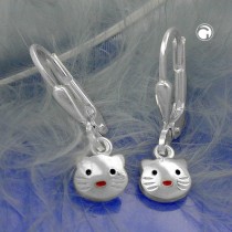 Ohrring Katzenkopf 925 Sterlingsilber