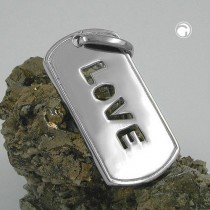 Anhänger LOVE glänzend rhodiniert 925 Sterlingsilber