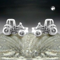 Ohrstecker Traktor geschwärzt 925 Sterlingsilber