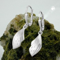 Ohrring diamantiert teilmatt 925 Sterlingsilber