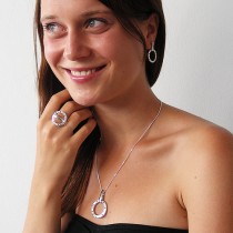 Ohrstecker Zirkonia rhodiniert 925 Sterlingsilber