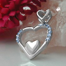 Anhänger Herz mit Zirkonia 925 Sterlingsilber