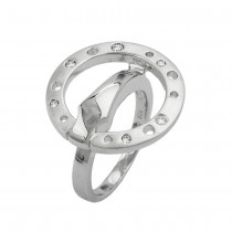 Ring Zirkonias mattiert rhodiniert 925 Silber Größe 60