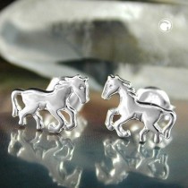 Ohrstecker Pferd glänzend 925 Sterlingsilber