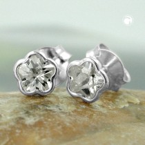 Ohrstecker 5mm Blume Zirkonia 925 Sterlingsilber