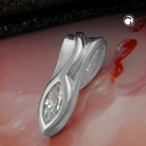 Anhänger Zirkonia oval matt 925 Sterlingsilber
