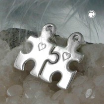 Anhänger 2 Herzen 925 Sterlingsilber