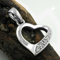 Anhänger Herz mit Zirkonia 925 Sterlingsilber