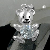 Anhänger kleiner Bär Zirkonia 925 Sterlingsilber