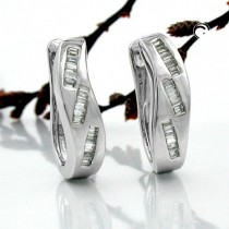 Creolen Ohrringe Zirkonia rhodiniert 925 Sterlingsilber