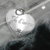 Anhänger Herz Je t-aime 925 Sterlingsilber