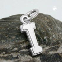 Anhänger Buchstabe I glänzend mit Rand 925 Sterlingsilber