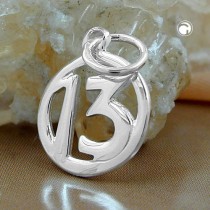Anhänger Die 13 glänzend 925 Sterlingsilber