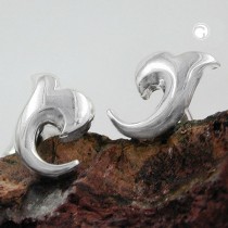 Ohrstecker kleine Blüte glänzend 925 Sterlingsilber