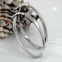Creolen Ohrringe oval geschwungen 925 Sterlingsilber