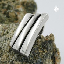 Anhänger mit 2 Streifen sw glänzend 925 Sterlingsilber
