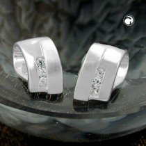 Ohrstecker gebogen Zirkonia 925 Sterlingsilber