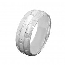 Ring matt-glänzend kariert 925 Silber
