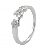 Ring Blumen Zirkonias 925 Silber Größe 50