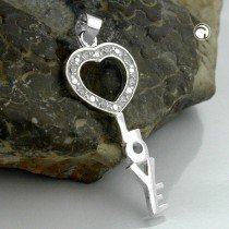 Anhänger Schlüssel Zirkonia 925 Sterlingsilber
