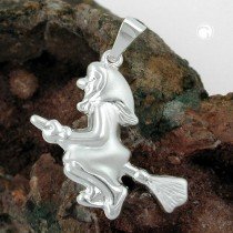 Anhänger Hexe 925 Sterlingsilber