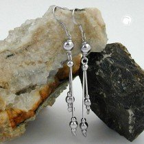 Ohrhaken Kette mit Kugel 925 Sterlingsilber