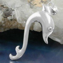 Anhänger großer Delfin glänzend 925 Sterlingsilber