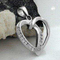 Anhänger Herz 14 Zirkonias 925 Sterlingsilber