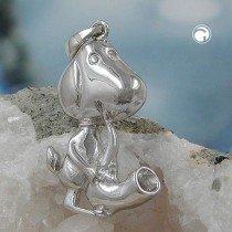 Anhänger Hund mit Trompete 925 Sterlingsilber