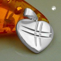 Anhänger Herz matt/glänzend 925 Sterlingsilber