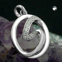 Anhänger Kreis mit Zirkonia 925 Sterlingsilber